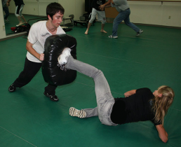 A kick training session with Krav Maga