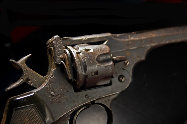 old corroded revolver